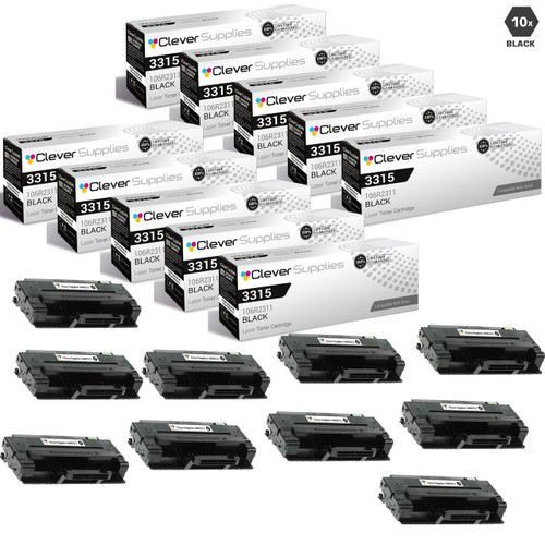 Compatible Xerox 3315 Toner Cartridges Black 10 Pack (106R2311)