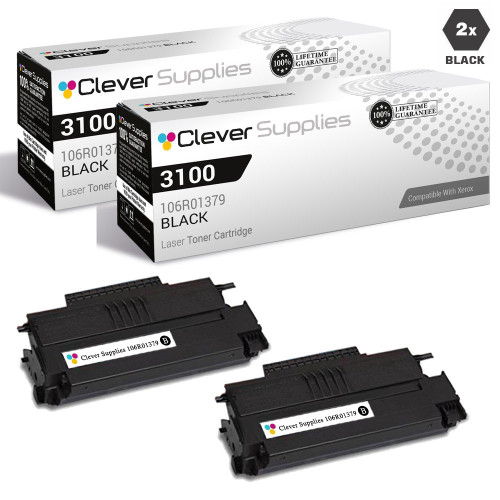 Compatible Xerox 3100 Toner Cartridges Black 2 Pack (106R01379)