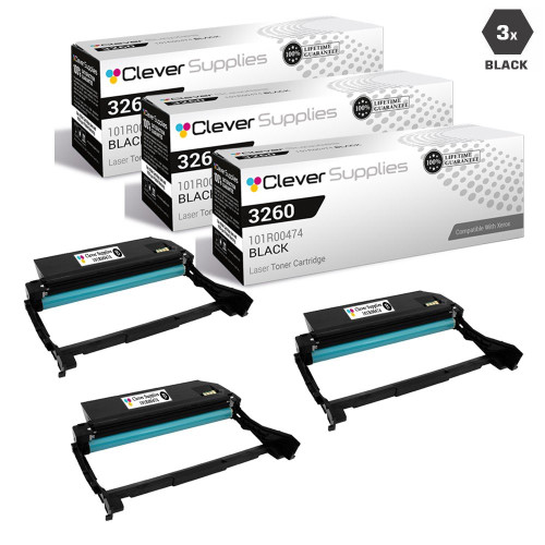 Compatible Xerox 3260 Drum Cartridges Black 3 Pack (101R00474)