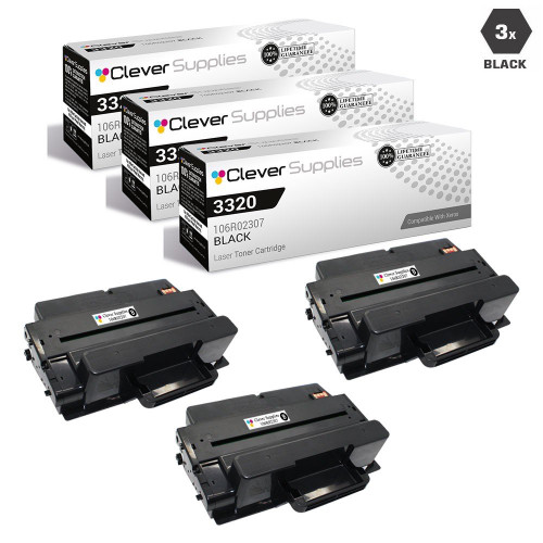 Compatible Xerox 3320 Toner Cartridges Black 3 Pack (106R02307)