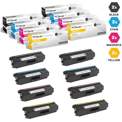 Compatible Brother TN439 Toner Cartridge 8 Color set (TN439BK, TN439C, TN439M, TN439Y)