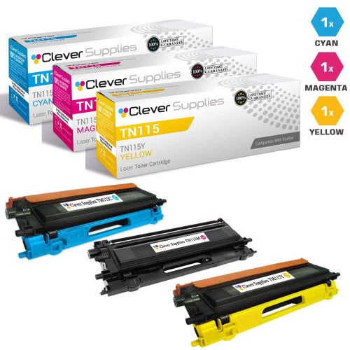 Compatible Brother TN115 Toner Cartridge 3 Color Set (TN115C, TN115M, TN115Y)
