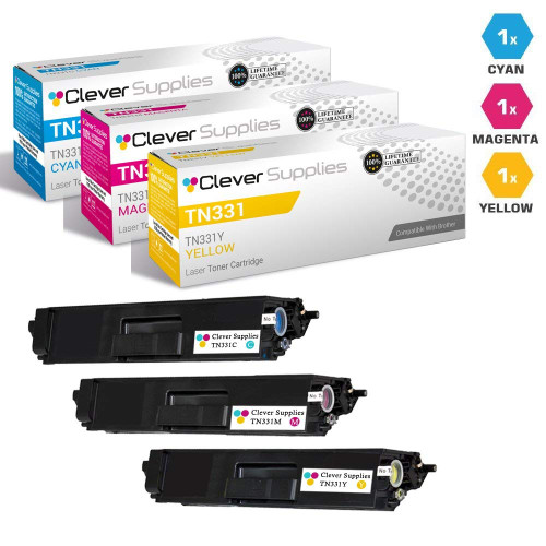 Compatible Brother TN331 Toner Cartridge 6 Color Set (TN331C, TN331M, TN331Y)