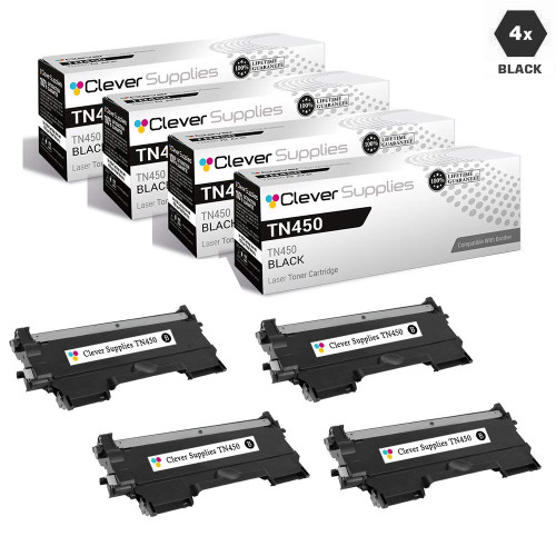 Compatible Brother TN450 TN420 Toner Cartridge 4 Black (TN-450 TN-420)
