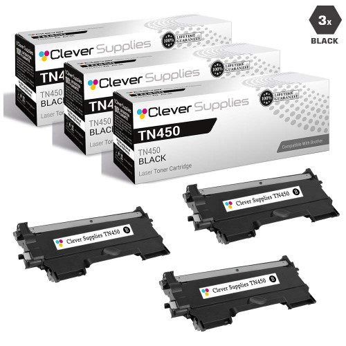 Compatible Brother TN450 TN420 Toner Cartridge 3 Black (TN-450 TN-420)