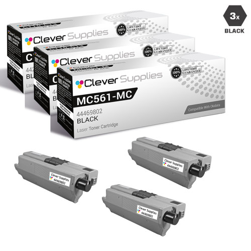 Compatible Okidata C530DN Toner Cartridge 3 Black (44469802)