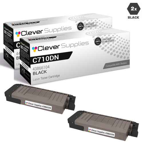Compatible Okidata C710dn Toner Cartridge 2 Black (43866104)