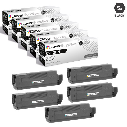 Compatible Okidata C712dn Toner Cartridge 5 Black (46507604)