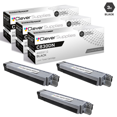 Compatible Okidata C830dn Toner Cartridge 3 Black (44059112)