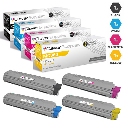 Compatible Okidata MC860 Toner Cartridge 4 Color Set (44059216, 44059215, 44059214, 44059213) Compatible Okidata MC860 Toner Cartridge 4 Color Set (44059216, 44059215, 44059214, 44059213)