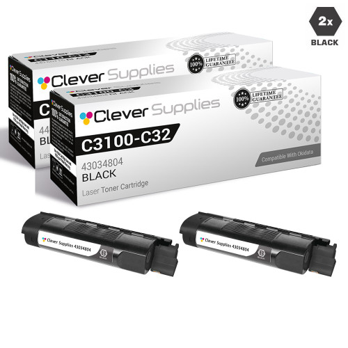 Compatible Okidata C3100 Toner Cartridge 2 Black (43034804)