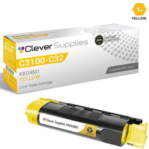 Compatible Okidata C3100 Toner Cartridge Yellow (43034801)