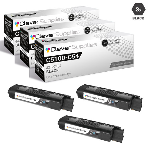 Compatible Okidata C5100n Toner Cartridge 3 Black (42127404)