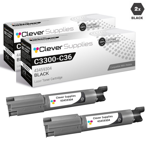 Compatible Okidata C3300 Toner Cartridge 2 Black (43459304)