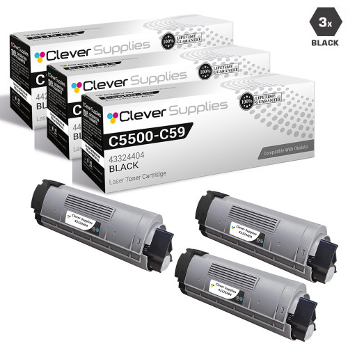 Compatible Okidata C5500 Toner Cartridge 3 Black (43324404)