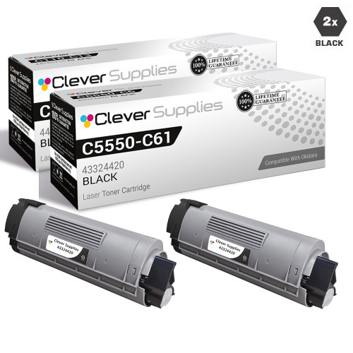 Compatible Okidata C5550N Toner Cartridge 2 Black (43324420)