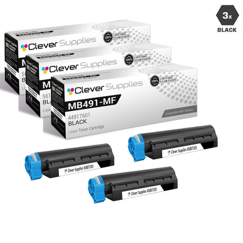 Compatible Okidata MB491 MFP Toner Cartridge 3 Black (44917601)