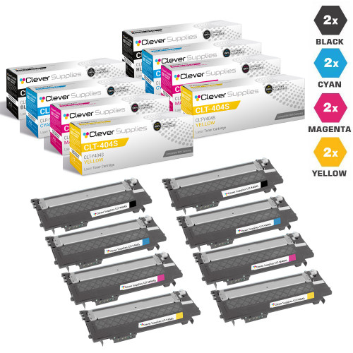 Compatible Samsung CLT-404S Toner Cartridge 8 Color Set (CLT-K404S, CLT-C404S, CLT-M404S, CLT-Y404S)