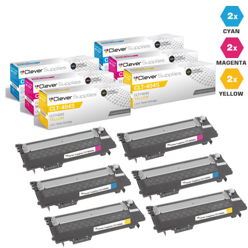 Compatible Samsung CLT-404S Toner Cartridge 6 Color Set (CLT-C404S, CLT-M404S, CLT-Y404S)