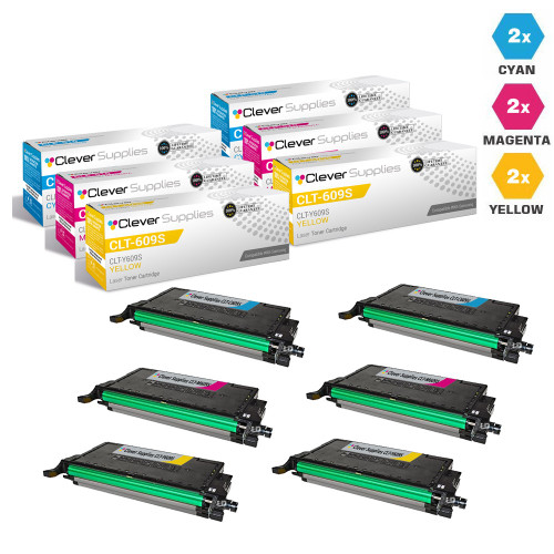 Compatible Samsung CLT-609S Toner Cartridge 6 Color Set (CLT-C609S, CLT-M609S, CLT-Y609S)
