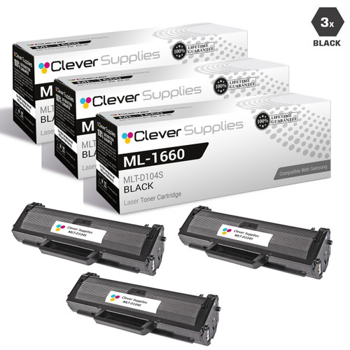 Compatible Samsung ML-1660 Toner Cartridge 3 Black (MLT-D104S)