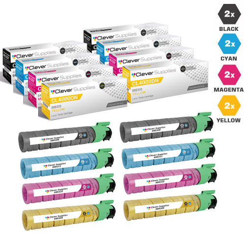 Compatible Ricoh CL4000DN Toner Cartridge 8 Color Set (888308, 888311, 888310, 888309)