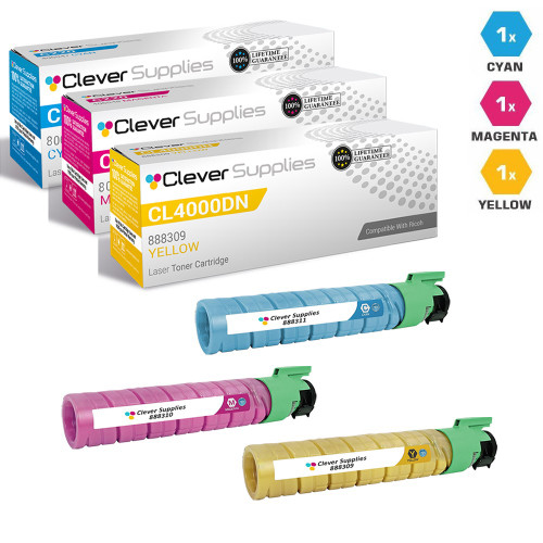 Compatible Ricoh CL4000DN Toner Cartridge 3 Color Set (888311, 888310, 888309)