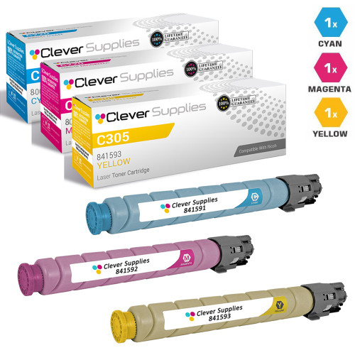 Compatible Ricoh C305 Toner Cartridge 3 Color Set (841591, 841592, 841593)