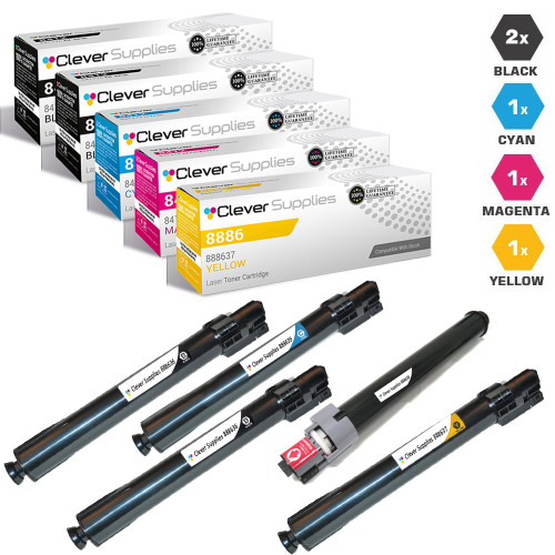 Compatible Ricoh 8886 Toner Cartridge 5 Color Set (888636, 888639, 888638, 888637)