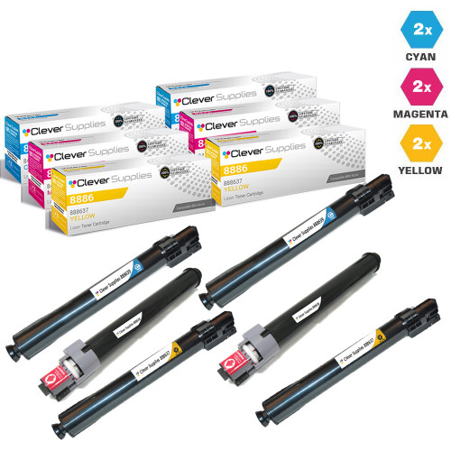 Compatible Ricoh 8886 Toner Cartridge 6 Color Set (888639, 888638, 888637)