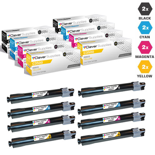 Compatible Ricoh C3500 Toner Cartridge 8 Color Set (888604, 888607, 888606, 888605)