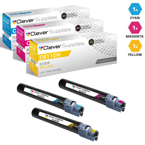 Compatible Ricoh C811DN Toner Cartridge 3 Color Set (820024, 820016, 820008)