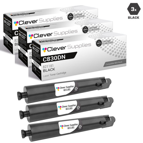 Compatible Ricoh Aficio SP C830DN Toner Cartridge 3 Black (821181)