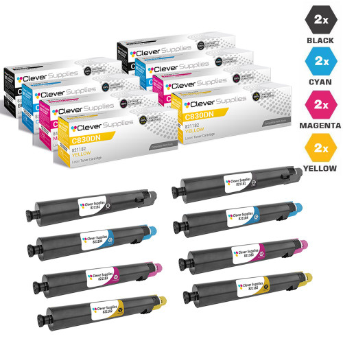 Compatible Ricoh Aficio SP C830DN Toner Cartridge 8 Color Set (821181, 821184, 821183, 821182)