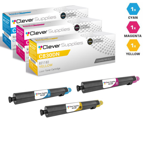 Compatible Ricoh Aficio SP C830DN Toner Cartridge 3 Color Set (821184, 821183, 821182)