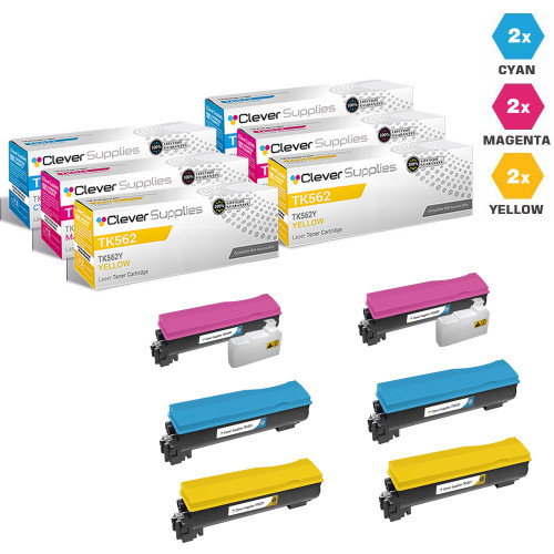 Compatible Kyocera-Mita TK562 Toner Cartridge 6 Color Set (TK562C, TK562M, TK562Y)