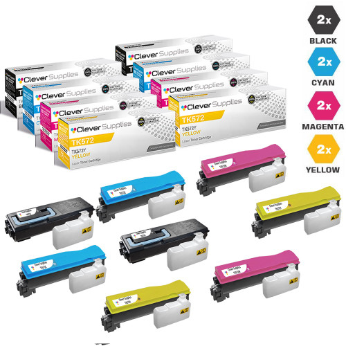 Compatible Kyocera-Mita TK572 Toner Cartridge 8 Color Set (TK572K, TK572C, TK572M, TK572Y)