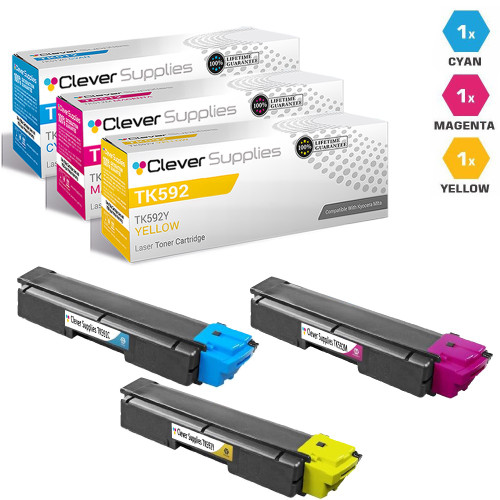 Compatible Kyocera-Mita TK592 Toner Cartridge 3 Color Set (TK592C, TK592M, TK592Y)