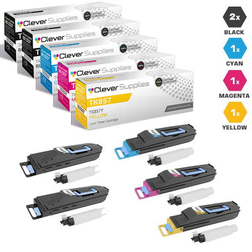 Compatible Kyocera-Mita TK857 Toner Cartridge 5 Color Set (TK857K, TK857C, TK857M, TK857Y)