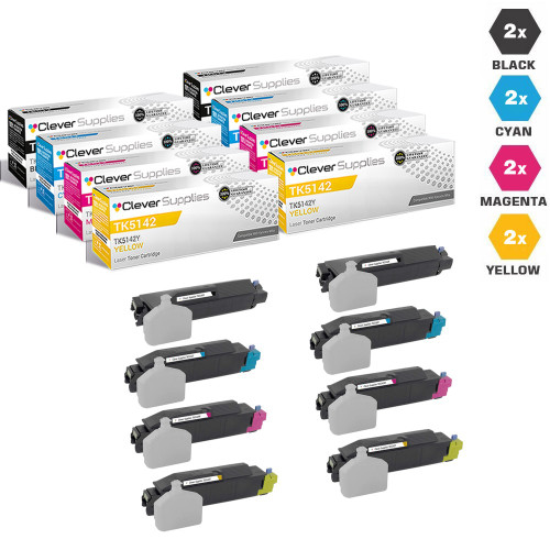 Compatible Kyocera-Mita TK5142 Toner Cartridge 8 Color Set (TK5142K, TK5142C, TK5142M, TK5142Y)