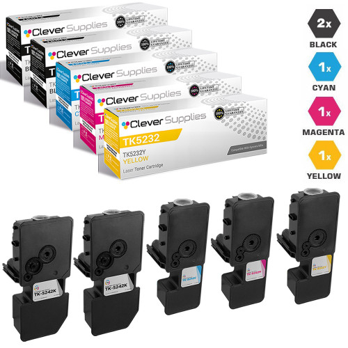 Compatible Kyocera-Mita TK5232 Toner Cartridge 5 Color Set (TK5232K, TK5232C, TK5232M, TK5232Y)