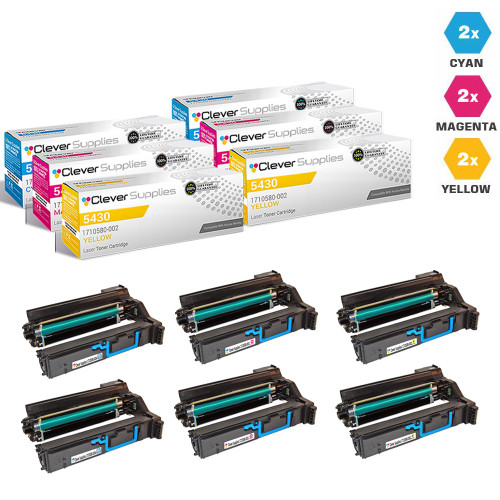 Compatible Konica-Minolta 5430 Toner Cartridge 6 Color Set (1710580-004, 1710580-003, 1710580-002)
