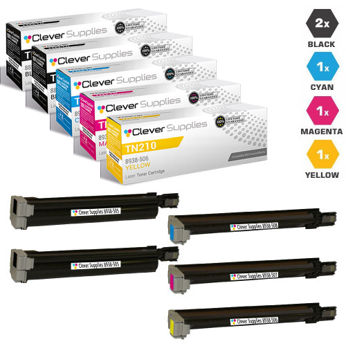 Compatible Konica-Minolta TN210 Toner Cartridge 5 Color Set (8938-505, 8938-508, 8938-507, 8938-506)