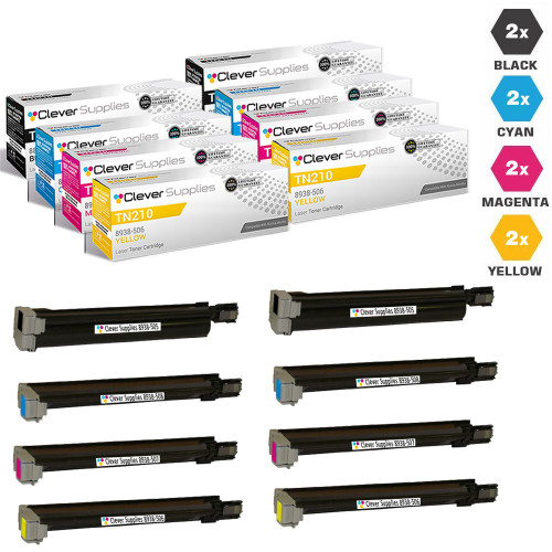Compatible Konica-Minolta TN210 Toner Cartridge 8 Color Set (8938-505, 8938-508, 8938-507, 8938-506)