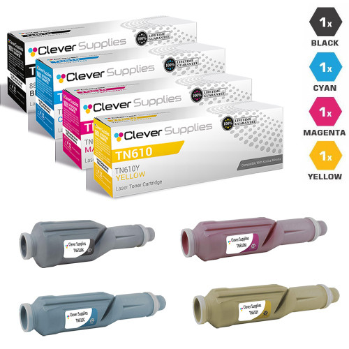 Compatible Konica-Minolta TN610 Toner Cartridge 4 Color Set (TN610BK, TN610C, TN610M, TN610Y) Compatible Konica-Minolta TN610 Toner Cartridge 4 Color Set (TN610BK, TN610C, TN610M, TN610Y)