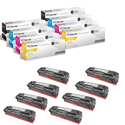 CS Replacement Toner Cartridge Compatible with HP 125A CB540A Black CB541A Cyan CB542A Yellow CB543A Magenta 125A Color CM1312 MFP CM1312NFI CM1300 CP1210 CP1215N CP1217 CP1510 8 Color Set