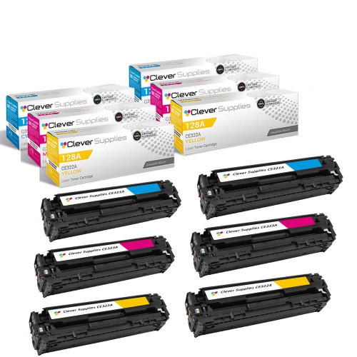 Compatible HP CP1525nw (CE321A CE322A CE323A) Toner Cartridge 6 Color Set
