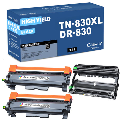 Compatible Brother TN830XL - DR830 Black Drum and 2 Toner Set