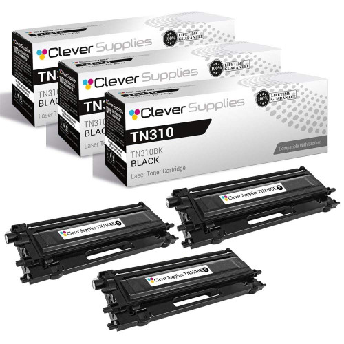 Compatible Brother TN310 (TN310BK) Toner Cartridge Black 3 Pack