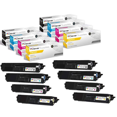 Compatible Brother TN336 (TN336BK TN336C TN336M TN336Y) Toner Cartridge 8 Color Set